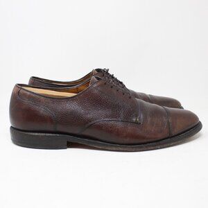 Allen Edmonds Margate Dress Shoes Mens 11 D Brown Cap Toe Oxford Derby Leather